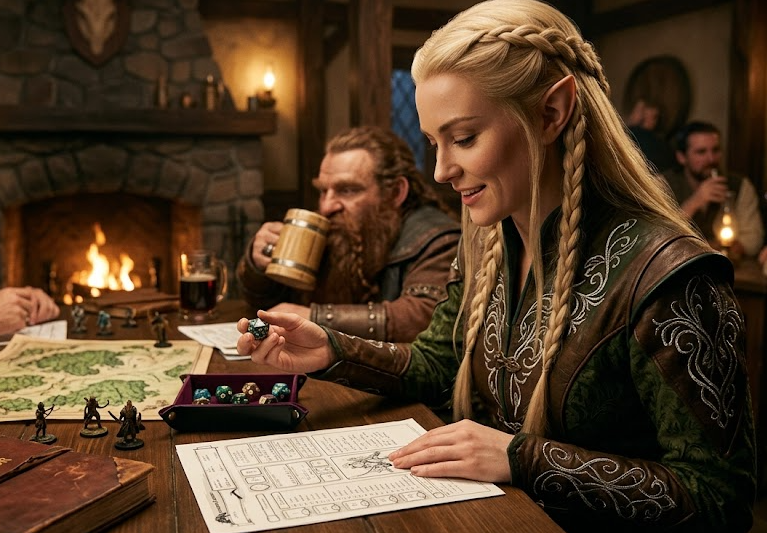 elf girl playing dnd