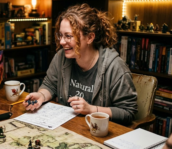 girl playing dnd